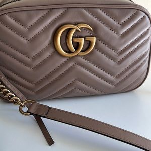 SOLD……Gucci marmont camera bag in nude